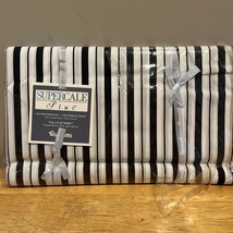 Wamsutta Plus Stripe Black White Full Flat Sheet Percale Cotton Blend 20... - $750.22 MXN