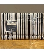 Wamsutta Plus Stripe Black White Full Flat Sheet Percale Cotton Blend 20... - $749.37 MXN