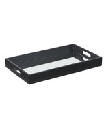 Black Shagreen Tray with Beveled Mirror - $83.99