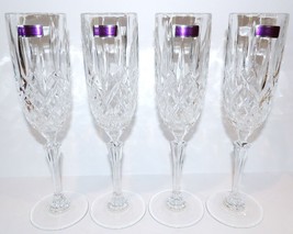 STUNNING SET OF 4 MARQUIS BY WATERFORD CRYSTAL MARKHAM 9 3/4&quot; CHAMPAGNE ... - £45.15 GBP