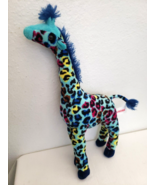 Aurora Blue Giraffe Plush Stuffed Animal Colorful Leopard Cheetah Spot P... - £12.83 GBP