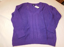 Lane Bryant Women&#39;s Ladies Long Sleeve Pullover Sweater 14/16 Purple 4312 NWT - £24.68 GBP