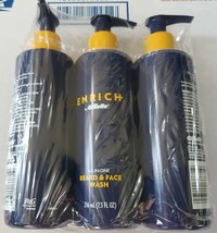 3x Bottle Enrich By Gillette Mens All In One Beard and Face Wash 7.3 fl oz. - £12.73 GBP