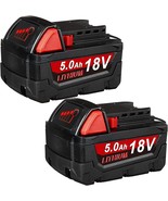 2Packs 5.0Ah Xc Lithium-Ion 18V Replacement Battery For Milwaukee M-18 B... - £49.64 GBP