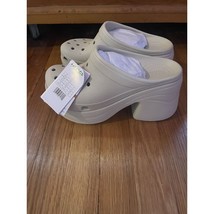 Crocs Siren Womens Size 9 Bone Clogs Slip On High Heel Platform Clogs Men Sz 7 - $65.29