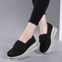 Spring Women Shoes Platform Flats Sneakers Women Suede Leather Women Casual Shoe - £39.90 GBP