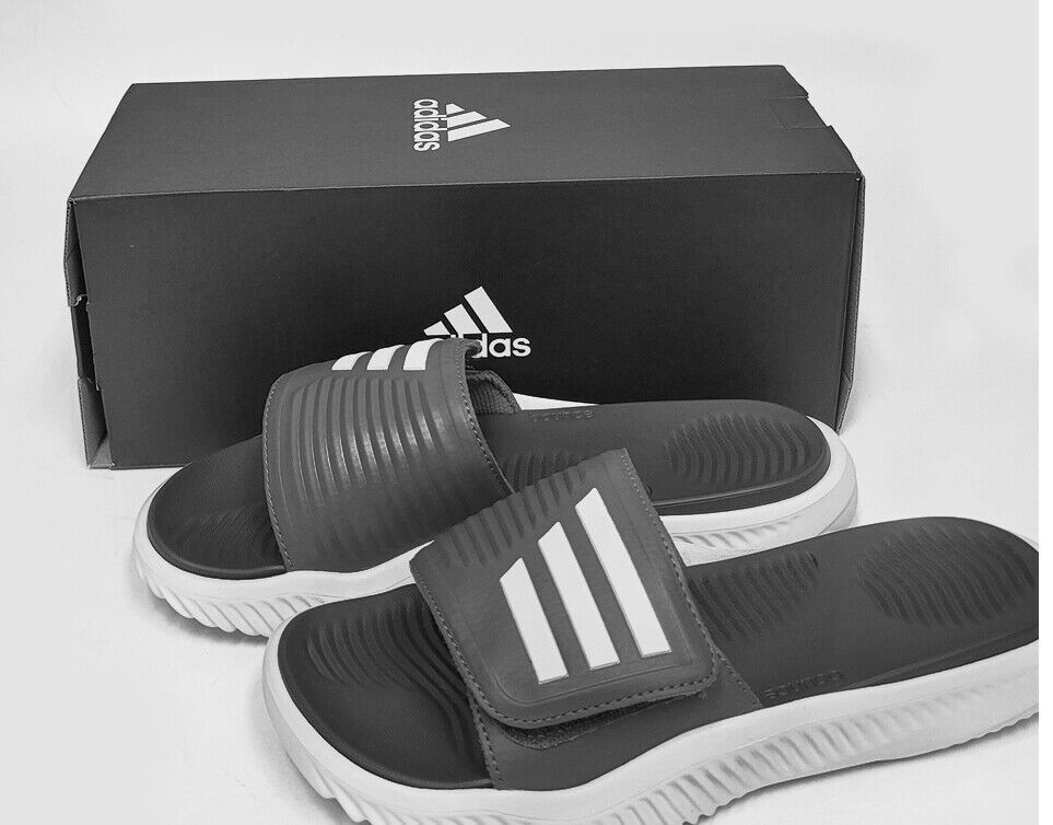 Adidas AlphaBounce Slide 2.0 Unisex Slippers Dark Gray Casual Gym Sports... - $62.91