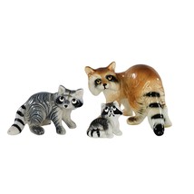 Bone China Bug House Racoon Family Miniature Figurine - £18.49 GBP