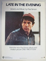 Paul Simon Late In The Evening Original Vintage Sheet Music - One Trick Pony Lp - £4.61 GBP