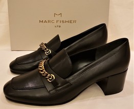 Marc Fisher Loafers Shoes Size-9.5M Black Leather - £55.04 GBP