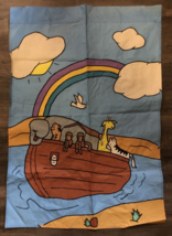 Vintage Noahs Ark Banner 39x27 Outdoor Flag 100% Nylon - Cute rainbow Ya... - $233.74 MXN