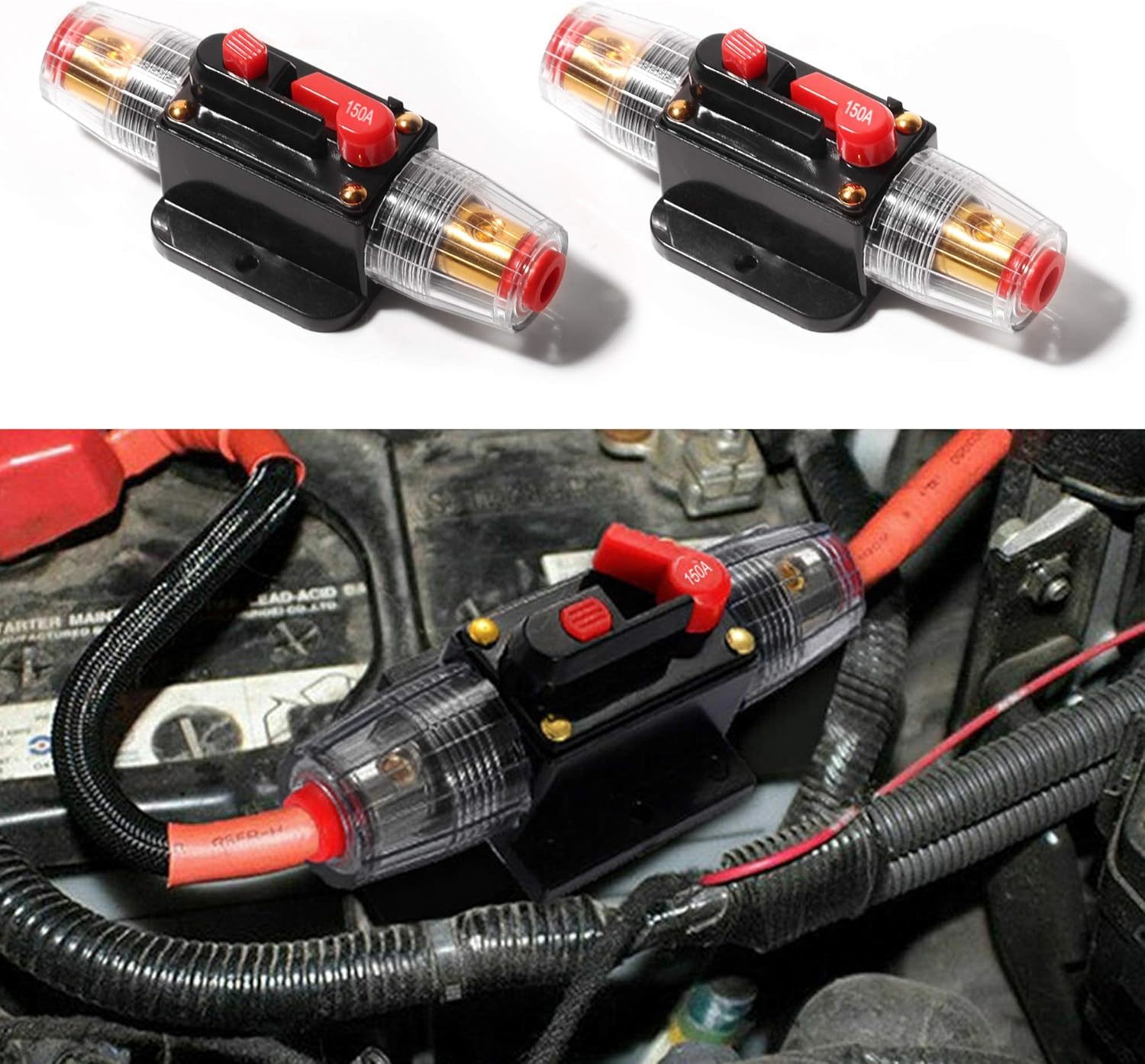 Beneges 2 Pcs. Car Audio Inline 150A Amps Circuit Breaker, 12-24V Dc Ove... - $34.43