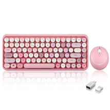 Perixx PERIDUO-713 Wireless Mini Keyboard and Mouse Combo, Retro Round Key Caps, - £49.23 GBP