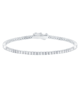 Authentic Crislu Silver Tennis Bracelet in Platinum (6.5 inches) - £170.93 GBP