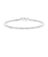Authentic Crislu Silver Tennis Bracelet in Platinum (6.5 inches) - £167.77 GBP