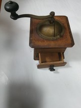 Antique Wood &amp; Cast Iron Table Top Coffee Grinder! - $23.01