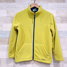 LL Bean Fleece Full Zip Jacket Yellow Mock Neck Pockets Hiking Boys Larg... - $34.64