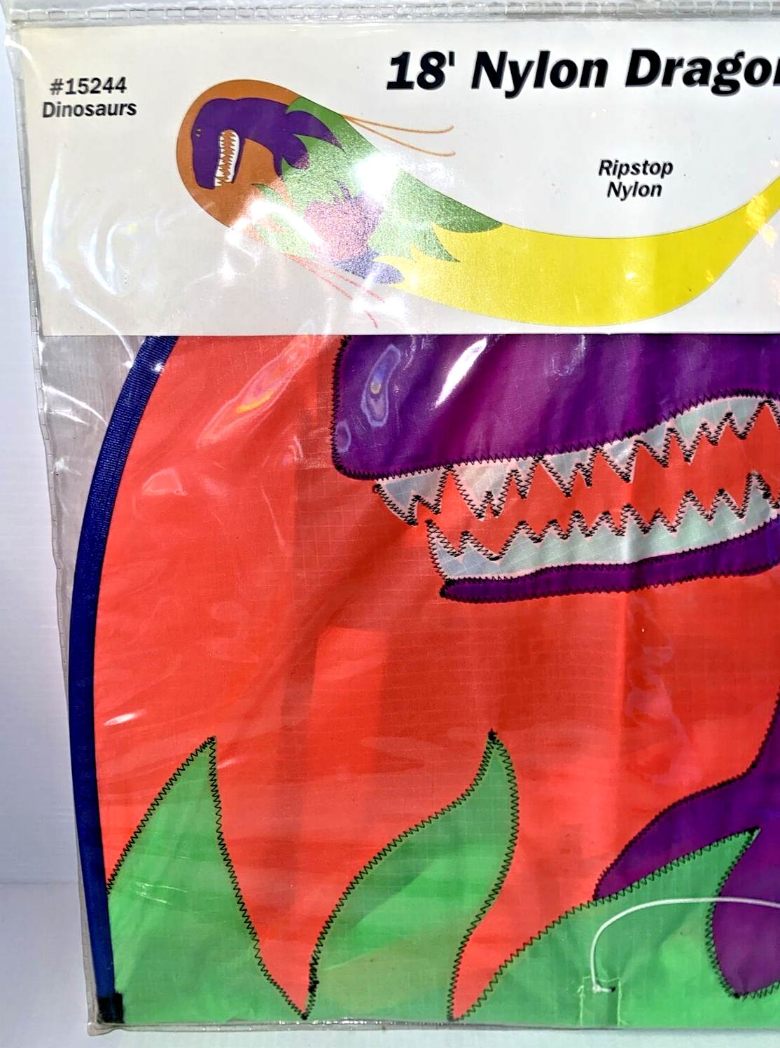 DINOSAURS Go Fly A Kite VTG 18 Foot Nylon Dragon Kite # 15244 Ripstop Nylon 90s - $123.19