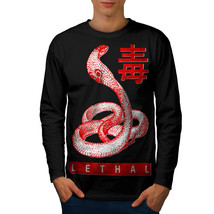 Wellcoda Deadly Cobra Bite Mens Long Sleeve T-shirt, Lethal Graphic Design - £18.37 GBP
