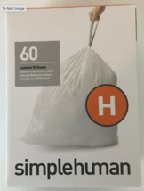 Simplehuman Code H Custom Fit Liners, Trash Bags, 30-35 Liter/8-9 Gallon... - £31.10 GBP
