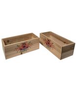 Spring Wood Small Rectangular 10in x 5in x 4in Decorative Planter Box  2... - $17.81