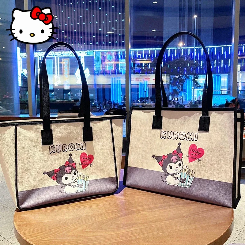 Kawaii Sanrio Kuromi Handbag Cute Cartoon Student PU Large Capacity Shoulder Bag - £17.80 GBP+