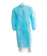 25PC Blue Medical Dental Isolation Gown with Knit Cuff Gowns. Box Of 25 - $36.34