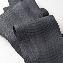 Snake Skin NUBUCK Velvet Snakeskin Leather Hide Back-cut Craft Supply Black - $17.42+