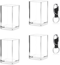 Acrylic Pen Holder For Desk - Includes Two Metal Keychains –, Piece, 2.6X2.6X4&quot; - £32.75 GBP