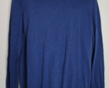 LL Bean Mens XL Sweater Blue Cotton Cashmere Blend V-Neck Knit - £15.85 GBP