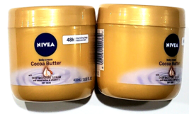 2 Pack Nivea Body Cream Cocoa Butter Deep Moisture Serum Cocoa Butter Vitamin E - £27.08 GBP