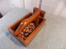 Vtg Nutcracker Hand Crafted Folk Art Duck Goose Lever Unique Wood Box W Picks - $17.10