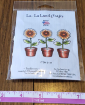 La-La Land Cling Mount Rubber Stamps 2.5&quot;X3&quot; Sunflowers, NEW - £3.05 GBP