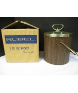 Vintage Rubel 3QT Ice Bucket IOB Faux Walnut - $40.10 CAD