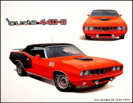 1971 Plymouth &#39;Cuda 440+6 Convertible Art Print Lithograph Cuda - $28.71