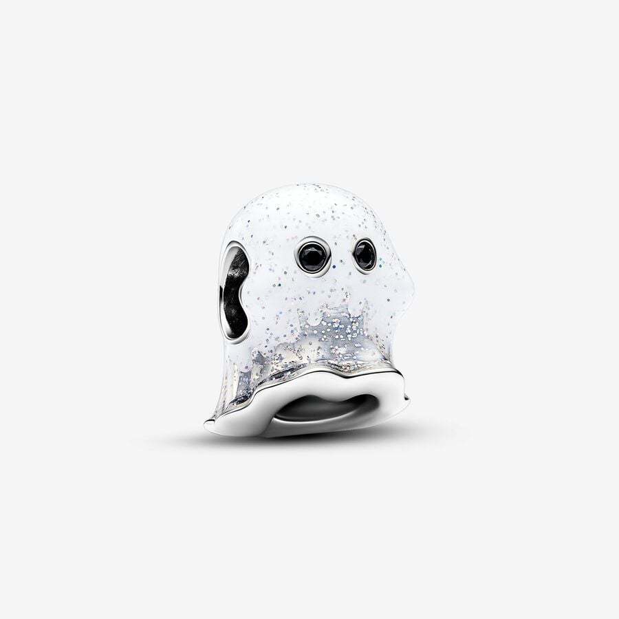 Halloween 925 Sterling silver Glow-in-the-dark Boo Ghost Charm  793404C01