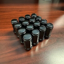 SET OF 16 BLACK SPLINE LUG NUTS 14X1.52&quot; / 60 DEGREE CONICAL CONE NEW - $20.85