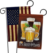 It&#39;s Beer O&#39;Clock - Impressions Decorative USA Vintage - Applique Garden Flags P - £24.90 GBP