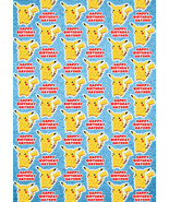 Pikachu Pokemon Personalised Gift Wrap - Pokemon Pikachu Wrapping Paper D2 - £4.28 GBP