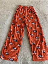 NFL Denver Broncos Football Boys Orange White Fleece Pajama Pants Small 8 - $12.25