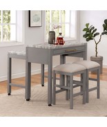 Rustic Counter Height Dining Table Set w/ Storage - $1,022.50 CAD
