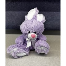 Animal Adventure Purple Bunny Pink Nose &amp; White Ribbon 10&quot; Plush Stuffed Animal - $13.09