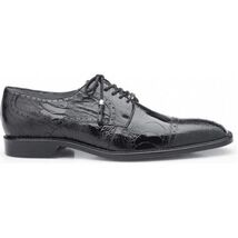 Belvedere Mens Shoes Batta Black Genuine Ostrich Lace Up 14006 image 2