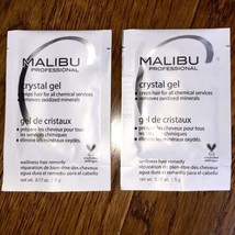 2 Malibu Crystal Gel Treatment Packets 2 Caps Removes Discoloration Preps Hair - £12.53 GBP