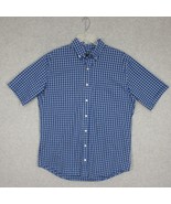 Arrow Men&#39;s Dress Shirt Short Sleeve Blue White Plaid Size Large Tall LT - £8.26 GBP