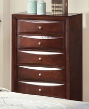 32" Espresso Solid Wood Five Drawer Chest - $13,581.60 MXN