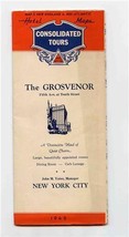 Consolidated Tours Hotel Map New England &amp; Mid Atlantic 1949 Grosvenor Hotel  - $17.82