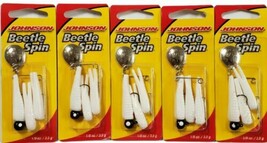 Johnson Beetle Spin BSVP 1/8 oz. White Red Dot Lot of 5 New - £21.43 GBP