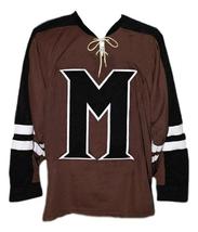 Connor Banks Mystery Alaska Movie Hockey Jersey New Brown Any Size image 4