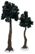 Dept 56 North Pole Woods Village Accessories Set of 2 Large Pinewood Trees - £25.22 GBP